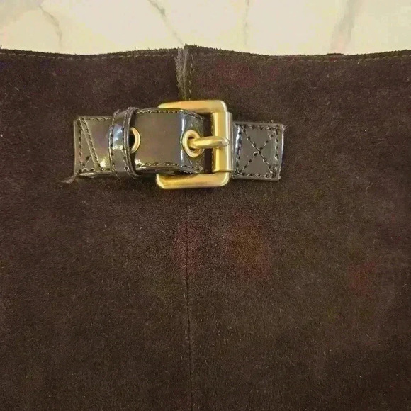 Michael Kors Womens Wedge Suede Slouch Tall Chocolate Boots Size 9 - Picture 5 of 8